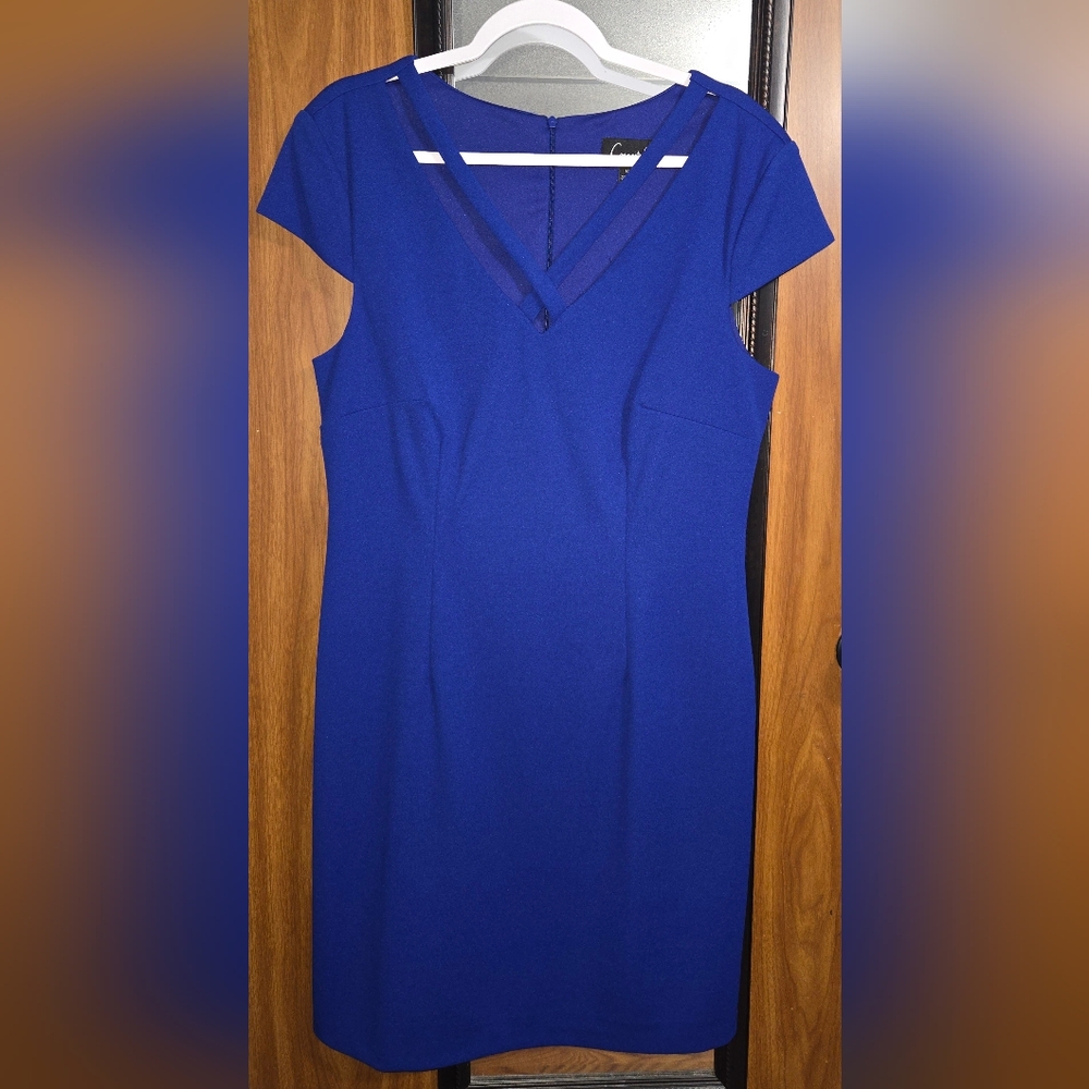 Connected Apparel Royal Blue Midi Dress